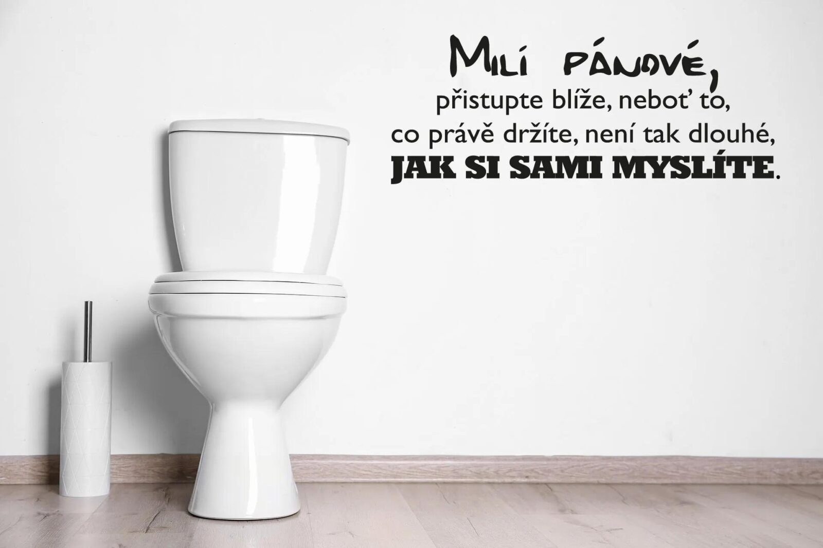 Lepy.cz Samolepka na zeď WC - Milí pánové Velikost (šířka x výška): 45x17cm
