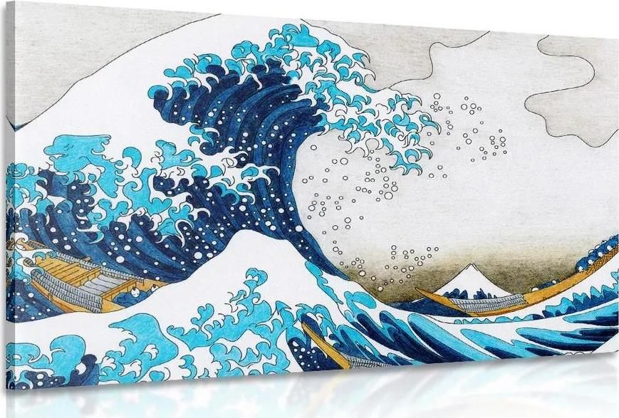 Obraz reprodukce Velká vlna z Kanagawa - Kacušika Hokusai