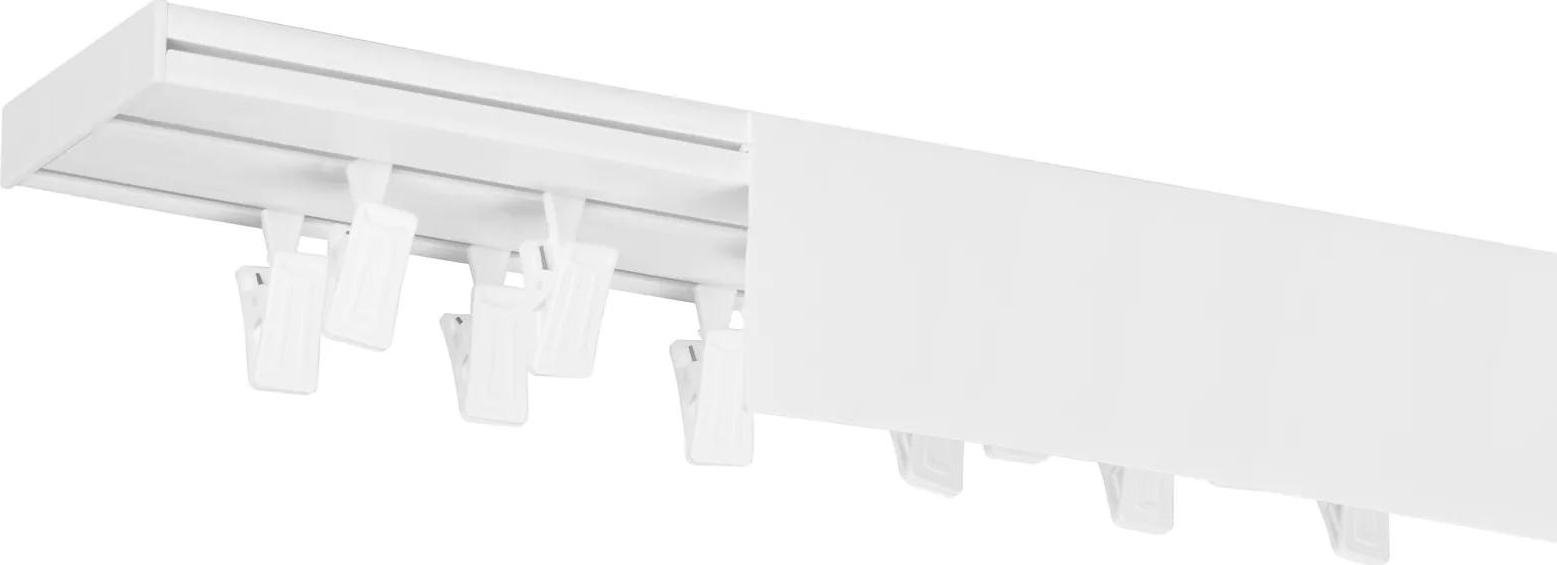 Dekodum Stropní kolejnice z PVC dvouřadá bílá s krytem Délka: 130 cm