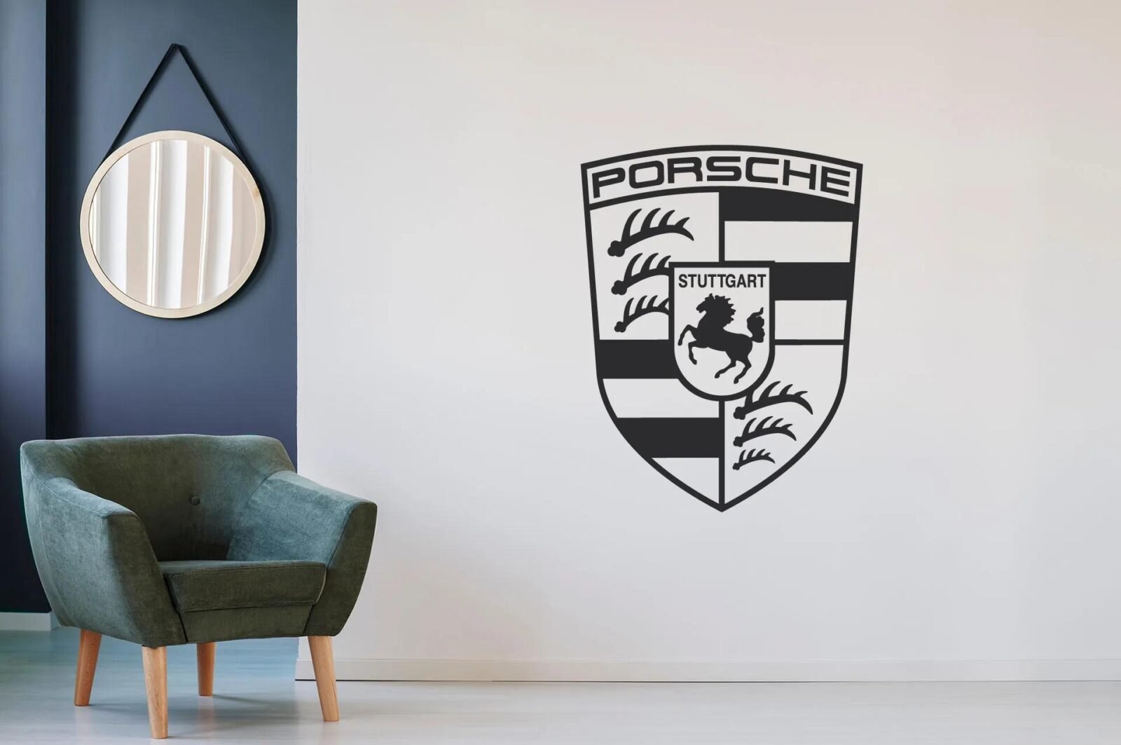 Lepy.cz Samolepka na zeď Porsche - Logo Velikost (šířka x výška): 40x52cm