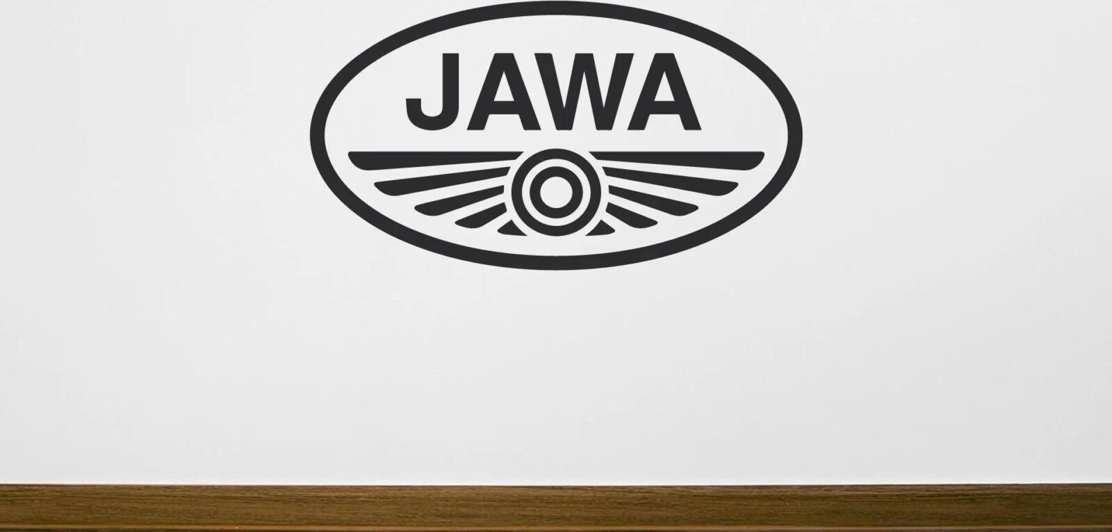 Lepy.cz Samolepka na zeď Jawa - Logo Velikost (šířka x výška): 50x27cm
