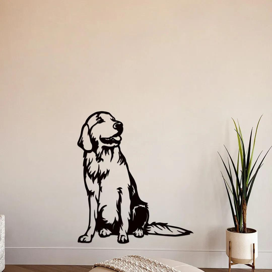 dřevo života Dřevěná dekorace psa Retriever Rozměry (cm): 26x30