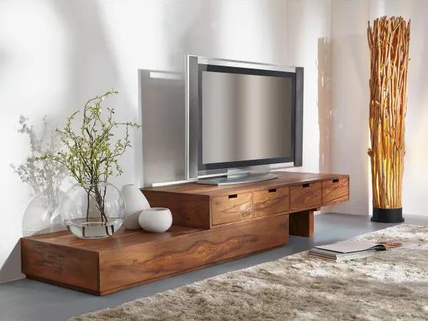 Indický nábytek - TV stolek 260x40x60 z indického masivu palisandr Super natural