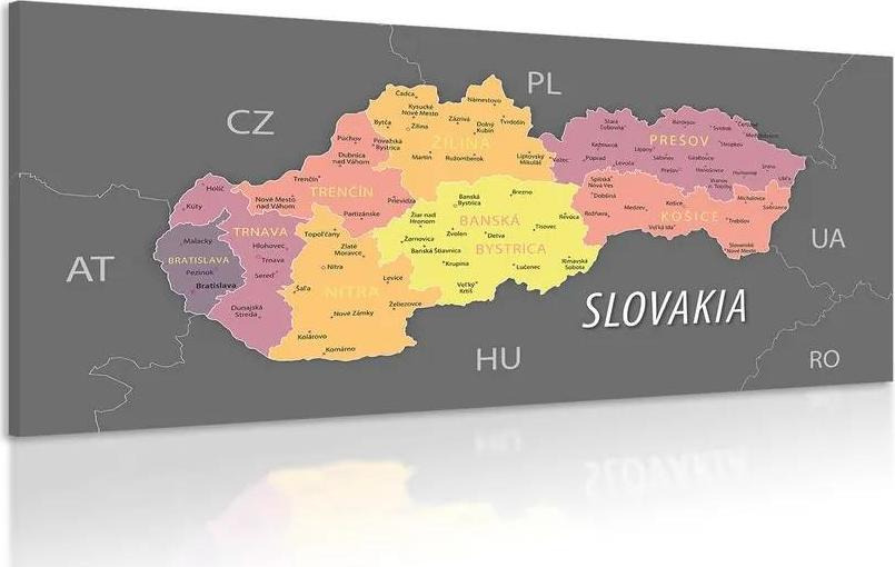 Obraz pastelová mapa Slovenska