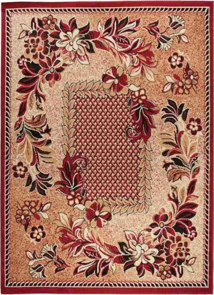 *Kusový koberec PP Květiny červený 70x130cm