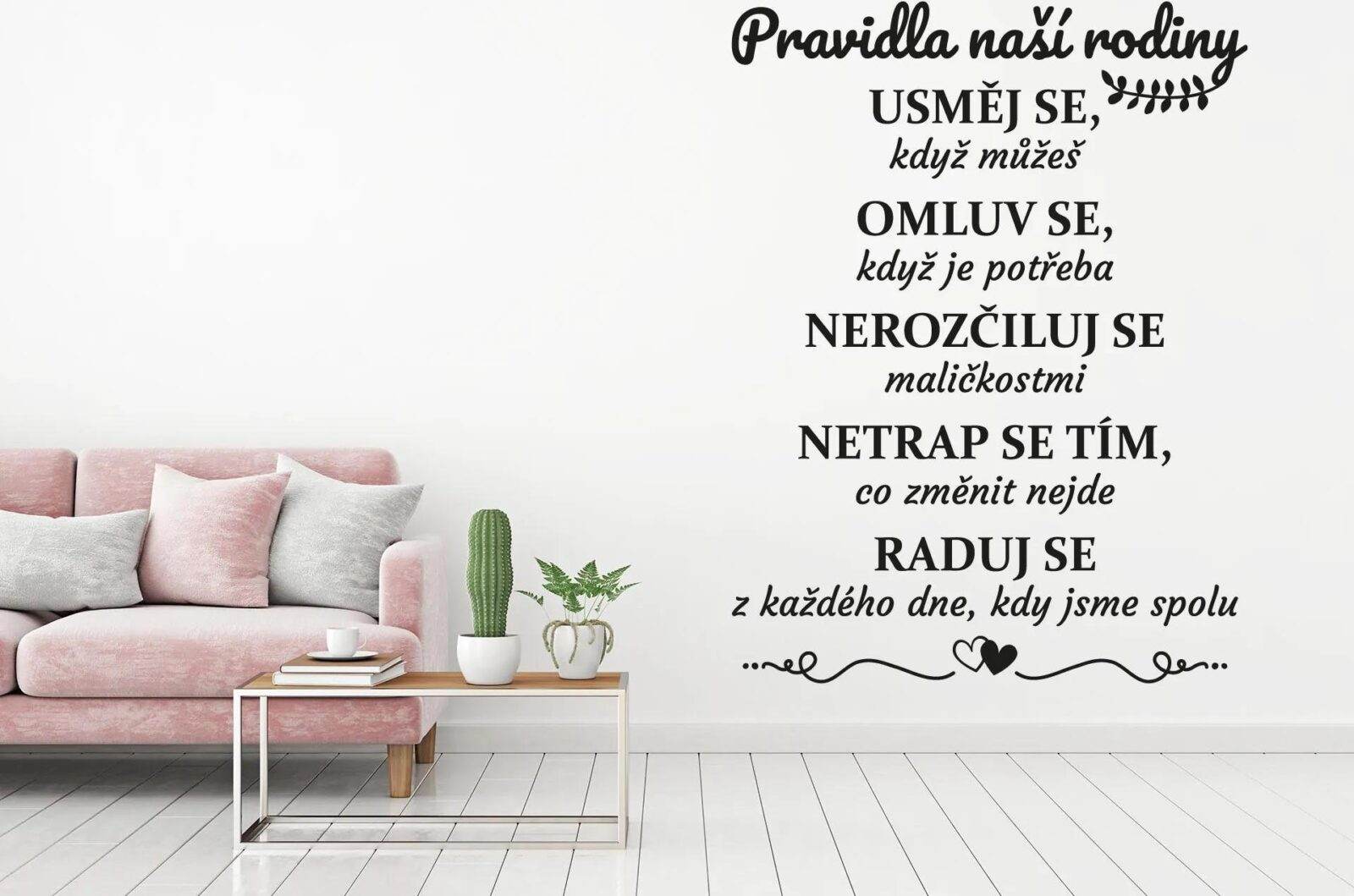 Lepy.cz Samolepka na zeď Pravidla rodiny Velikost (šířka x výška): 60x79cm
