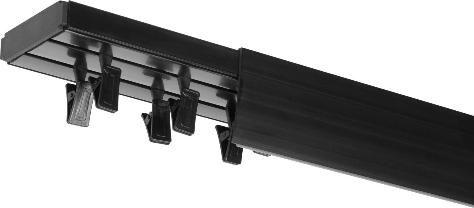 Dekodum Stropní kolejnice z PVC dvouřadá černé s krytem Délka: 360 cm